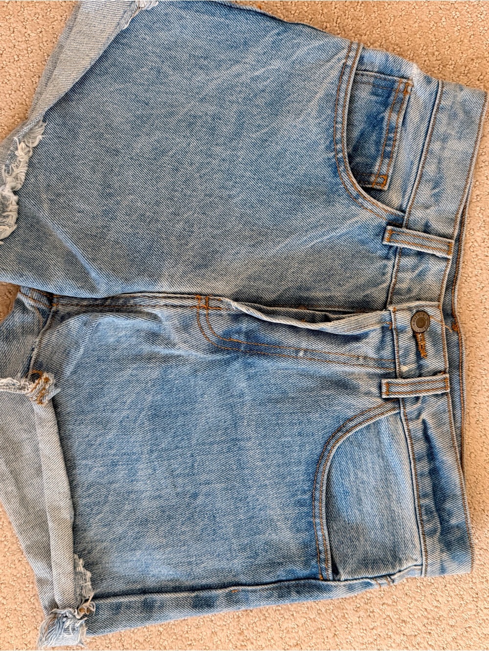 Brandy Melville Light Blue High-Rise Denim Cutoff Shorts